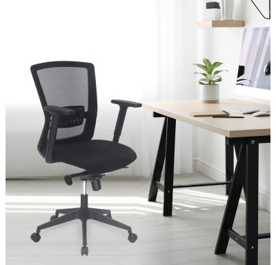 Aspire Medium Back Chair Mesh Fabric - Black